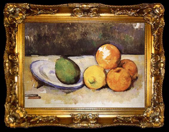 framed  Paul Cezanne and fruit have a plate of still life, ta009-2